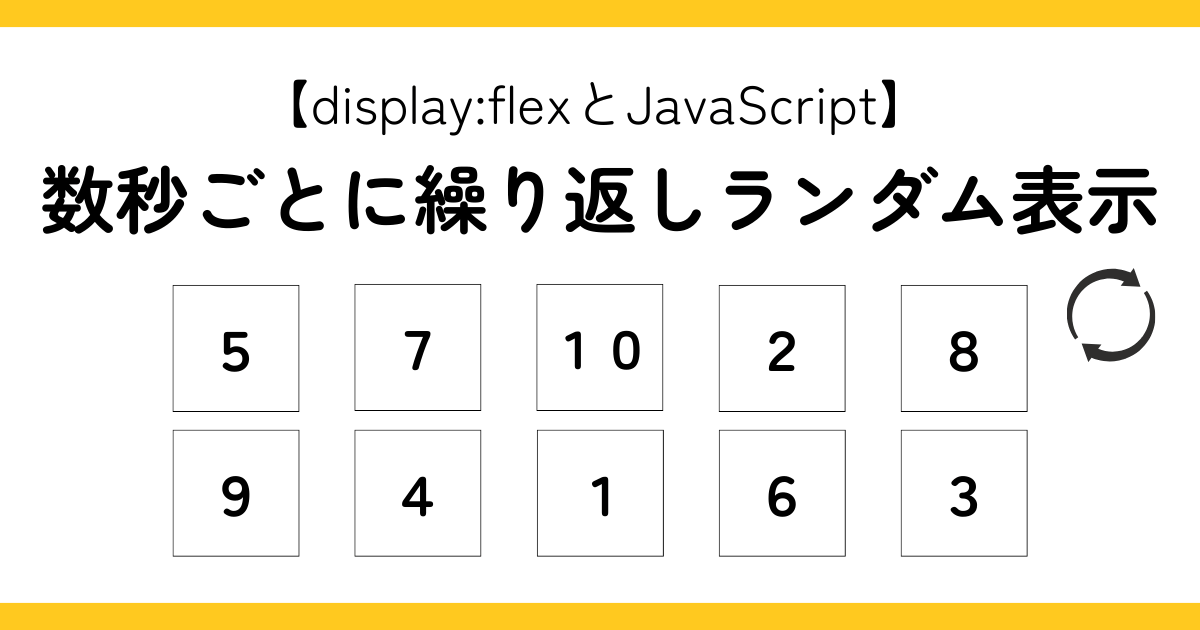 【display:flexとJavaScript】数秒ごとに繰り返しランダム表示